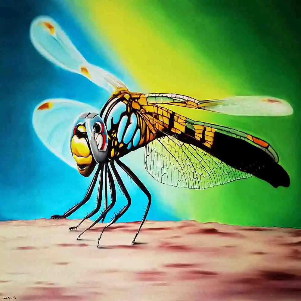 Colorful Dragonfly Artwork Illustration