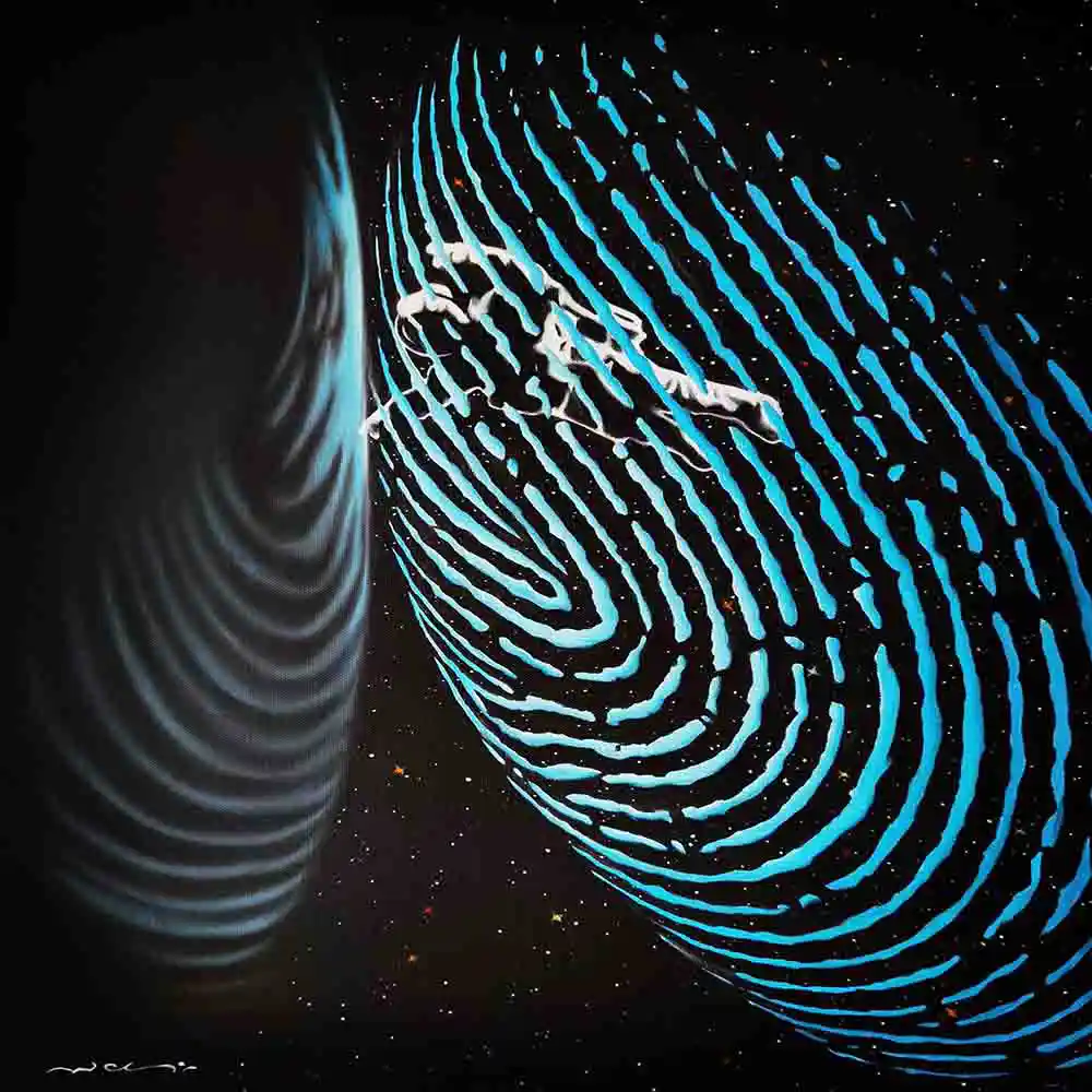 Futuristic Cosmic Fingerprint Digital Art
