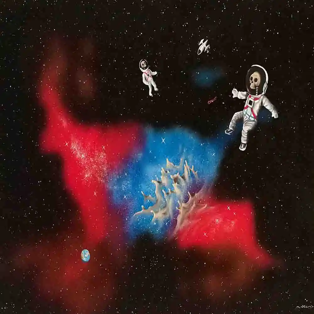 Surreal Astronauts Floating in Space