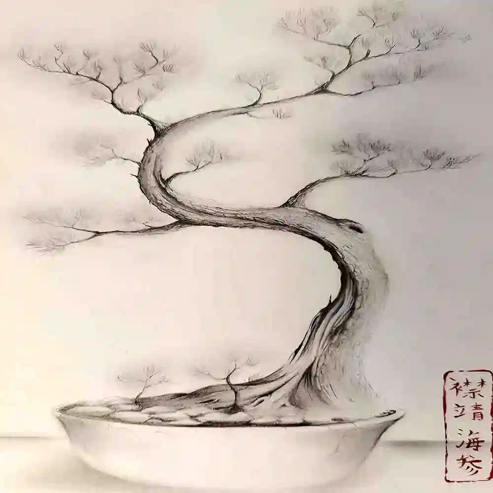 Graceful Bonsai in Serene Balance