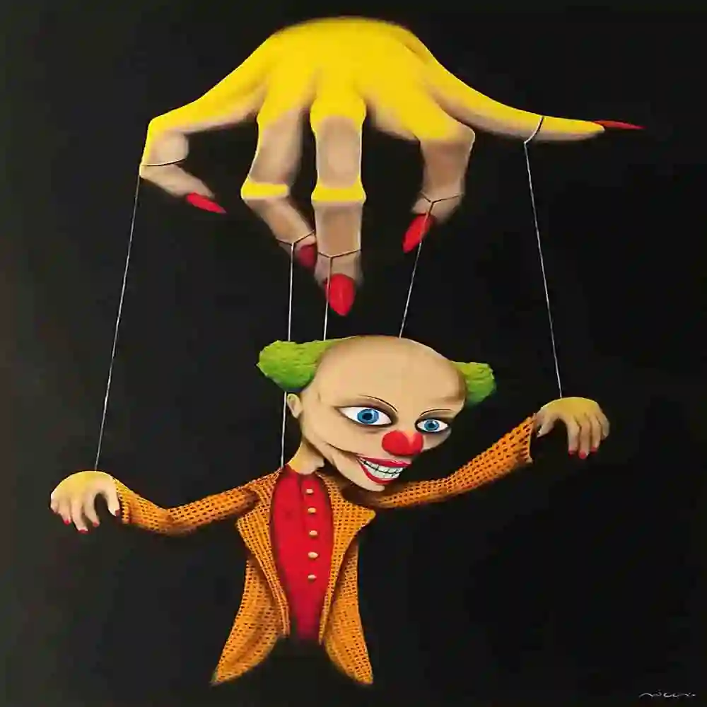 Clown Puppet Controlled by Hand