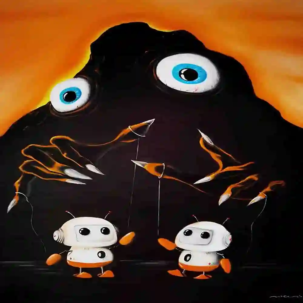 Dark Puppet Master Controls Robots