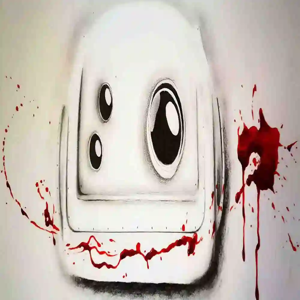 Abstract Robot Blood Splatter Drawing