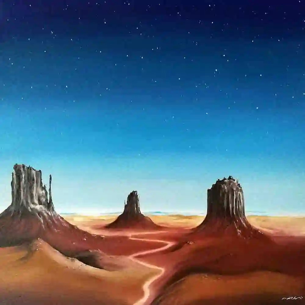 Stunning Desert Landscape Under Stars