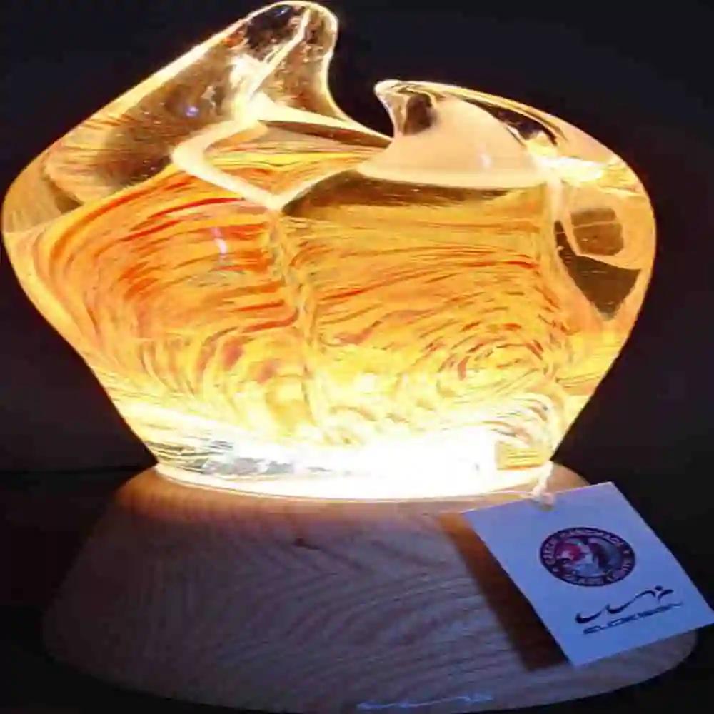 Glowing Artistic Glass Flame Sculpture