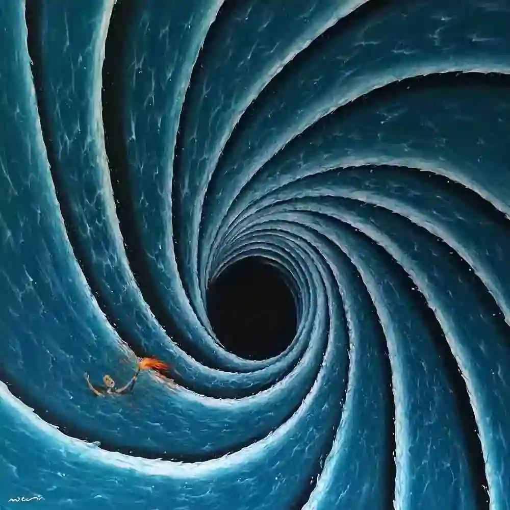 Surreal Ocean Whirlpool Fantasy Art