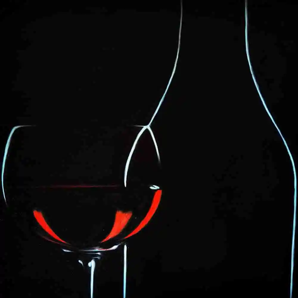 Elegant Wine Glass Bottle Silhouette