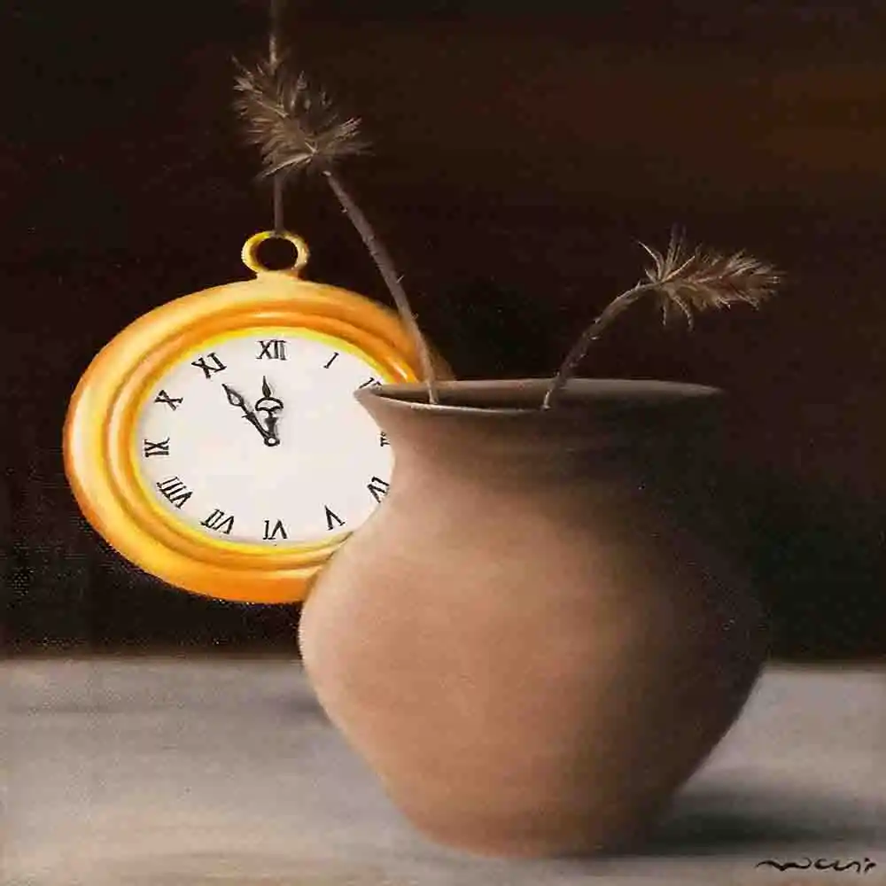Surreal Vase and Hanging Clock