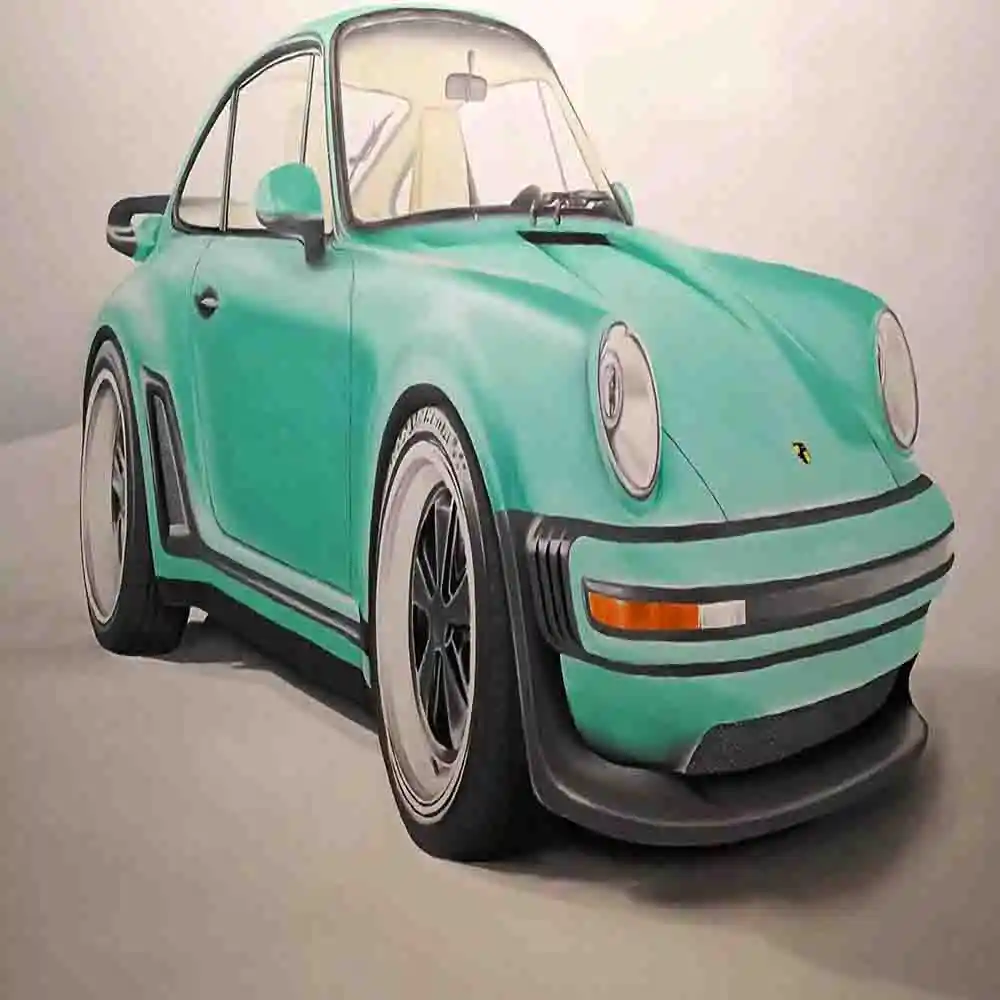 Classic Turquoise Sports Car Artwork
