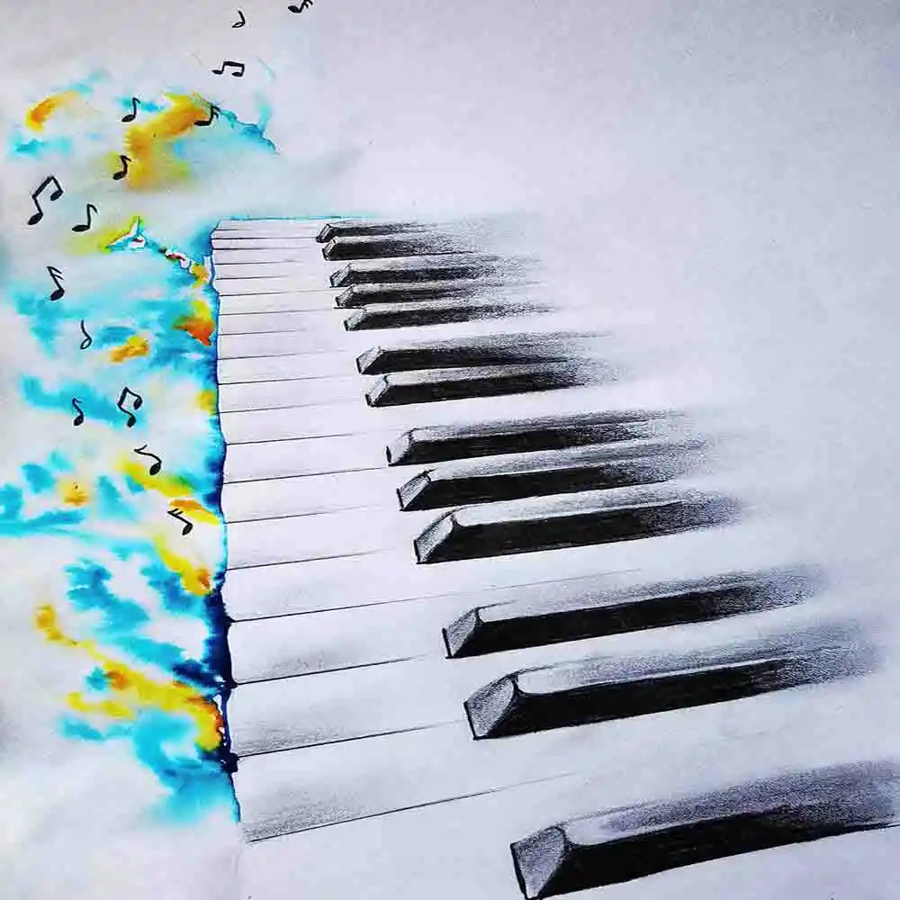 Colorful Symphony on Piano Keys