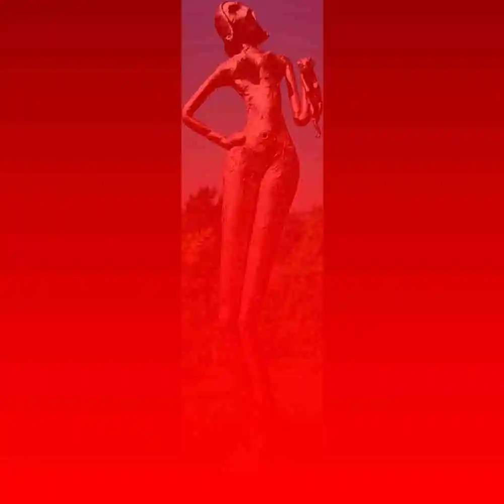 Elegant Bronze Woman Holding Cat