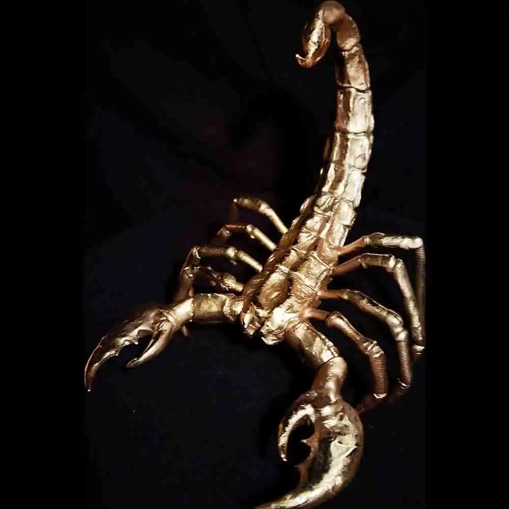 Golden Metallic Scorpion Art Sculpture