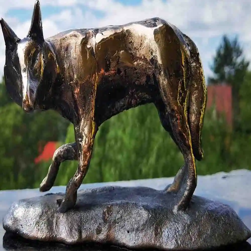 Bronze Wolf Sculpture Outdoor Art