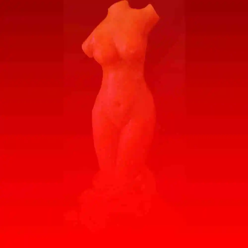 Golden Female Torso Art Sculpture