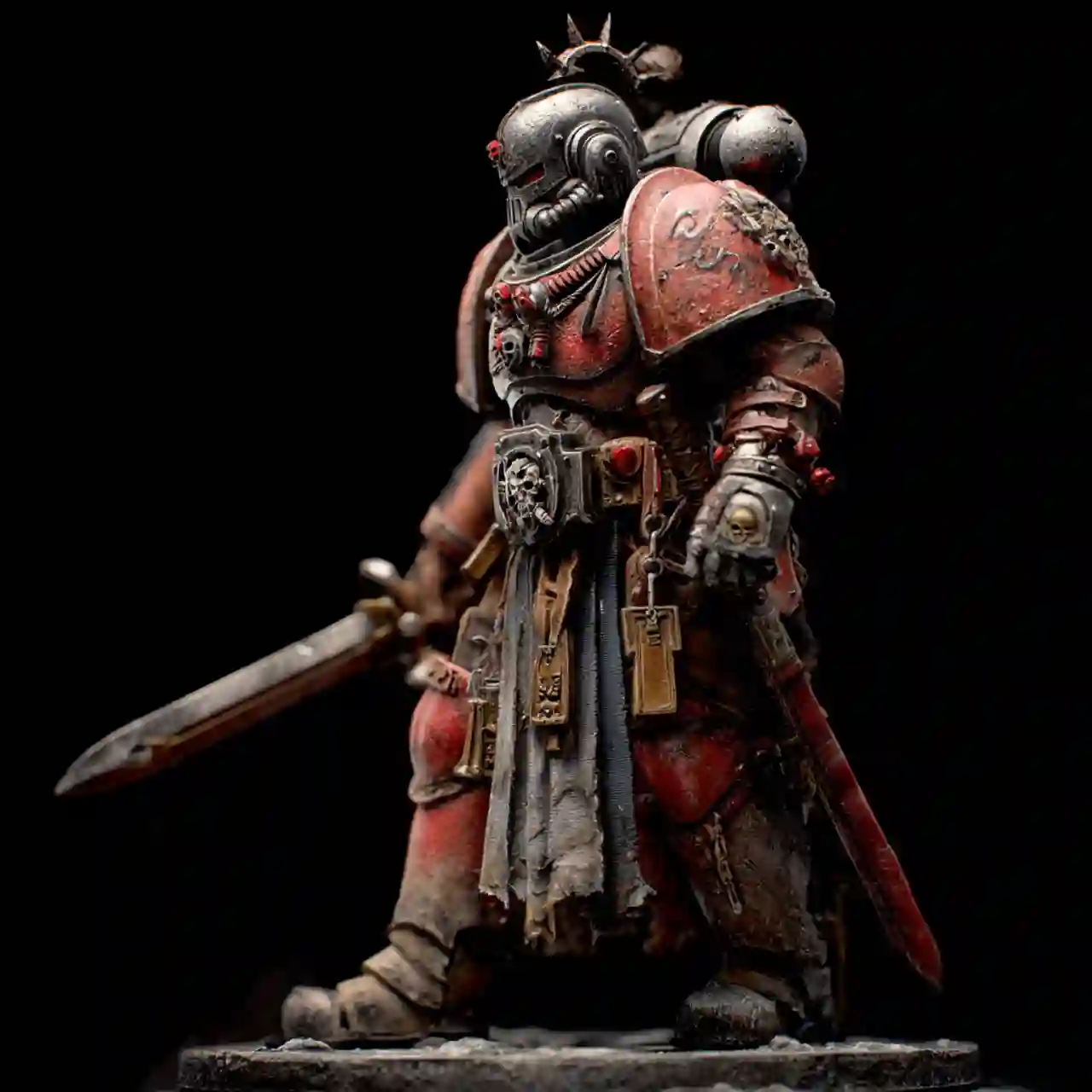 Battle-ready miniature with scars