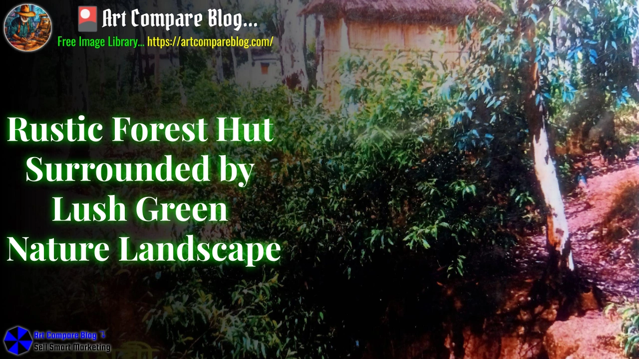 Rustic Forest Hut Surrounded by Lush Green Nature Landscape