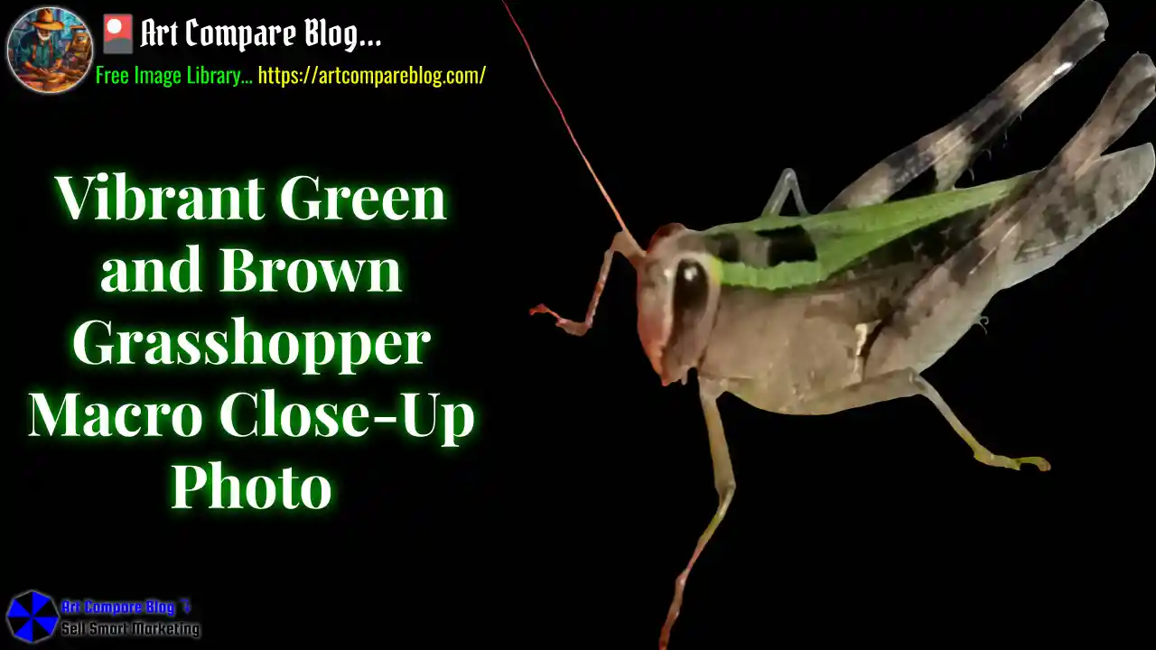 Vibrant Green and Brown Grasshopper Macro Close-Up Photo