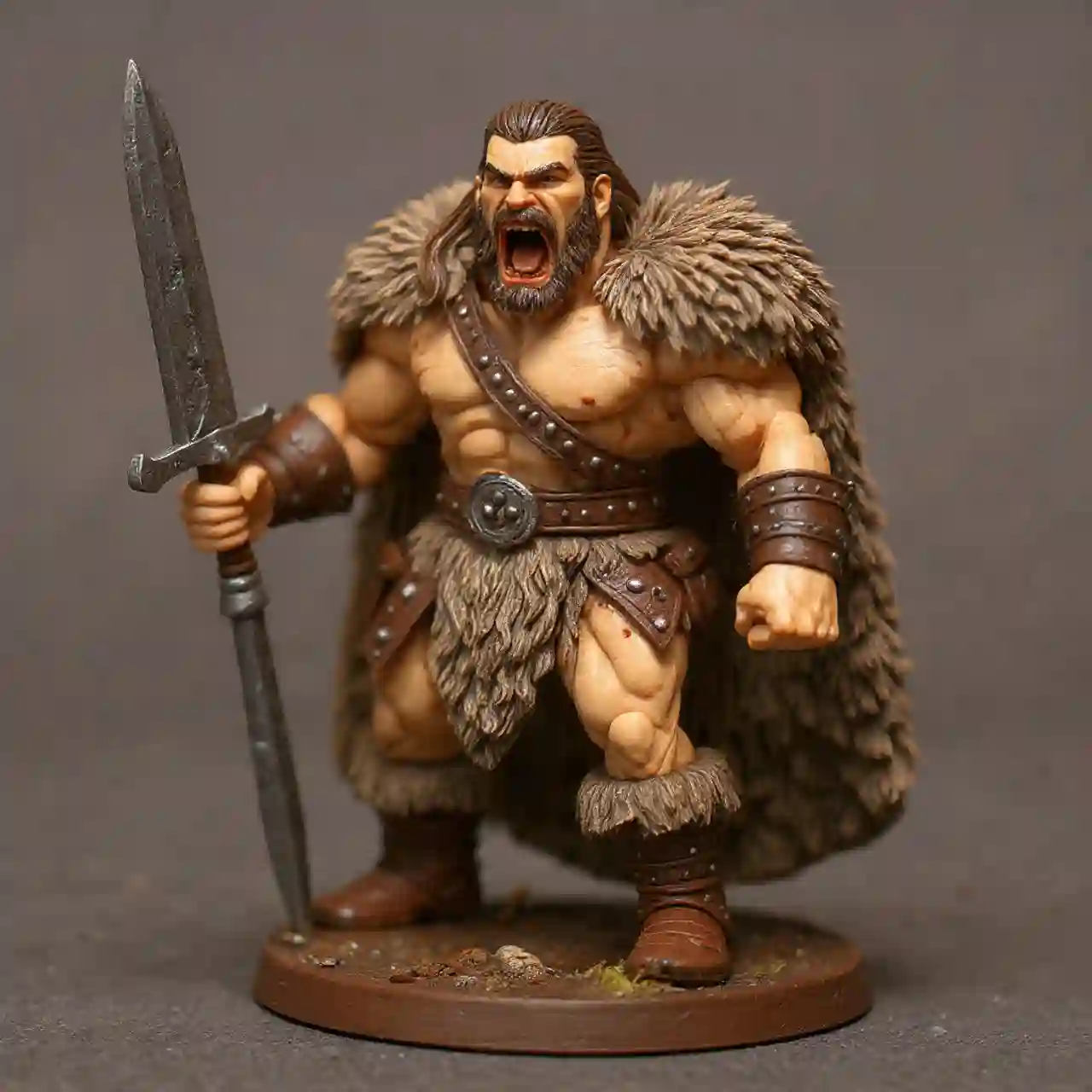 Viking-style barbarian miniature with sword