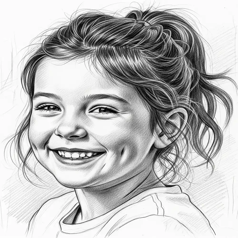 Realistic Woman Pencil Sketch-001