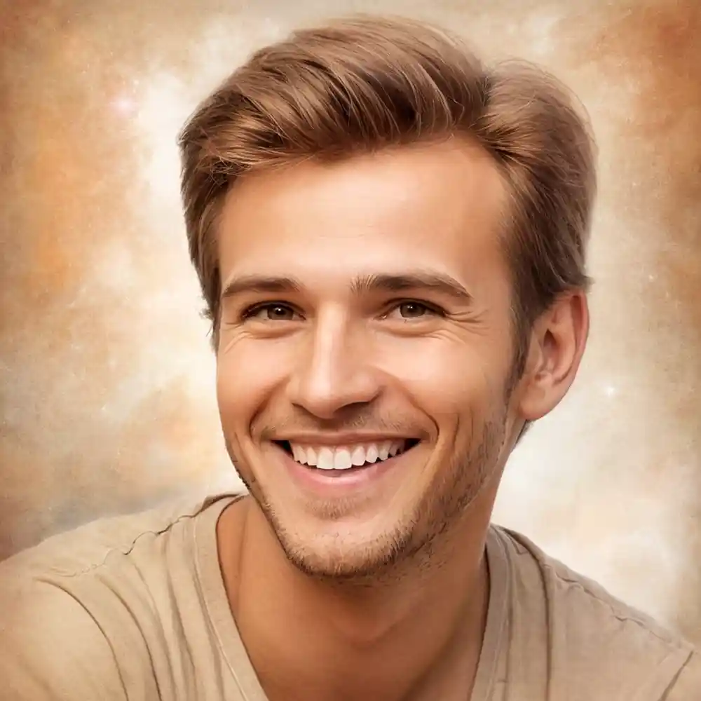 Realistic Pencil Sketch Of A Smiling Man