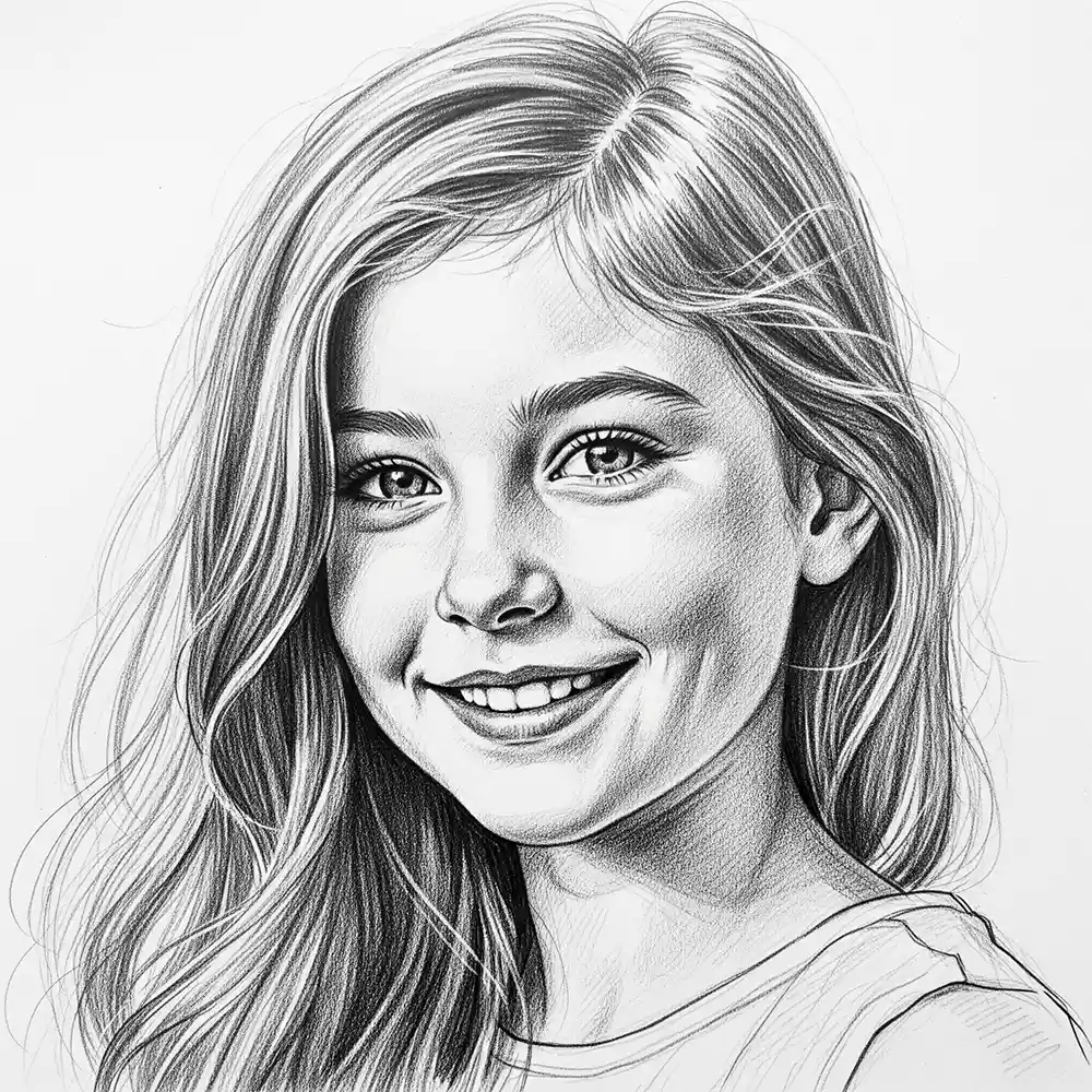 Realistic Woman Pencil Sketch-002