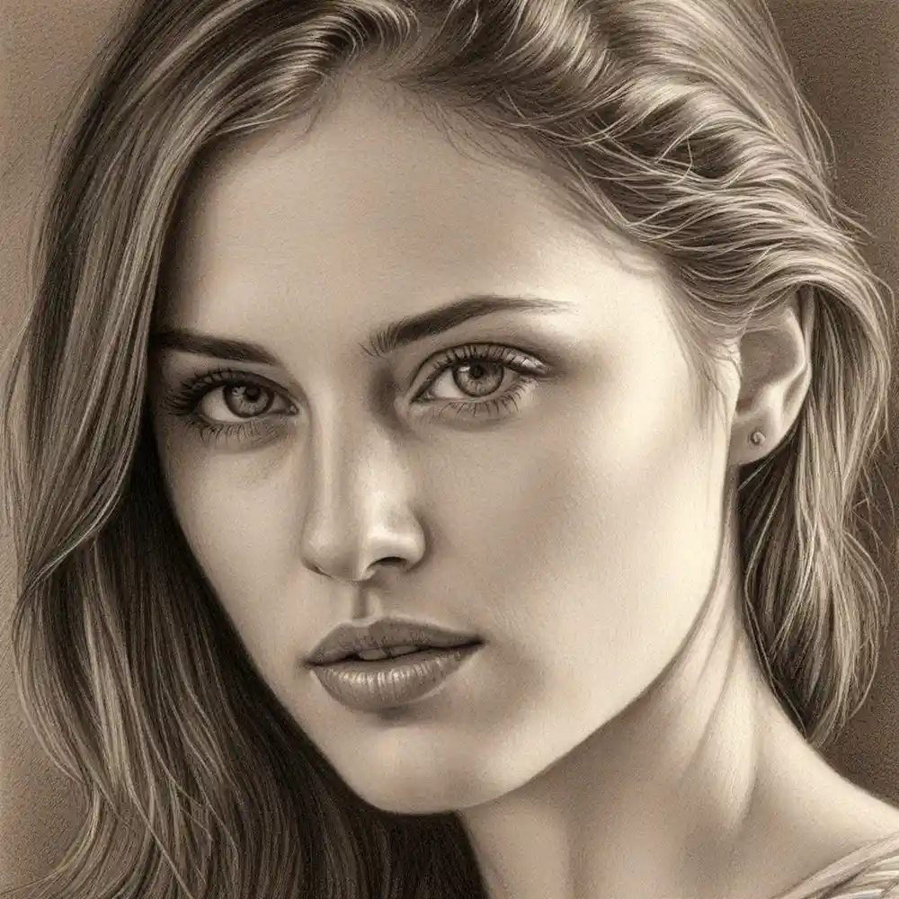 Realistic Woman Pencil Sketch-0029