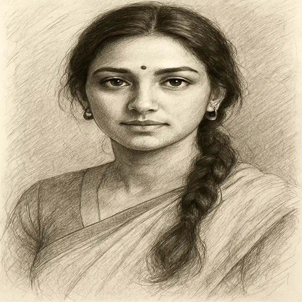 Realistic Woman Pencil Sketch-0036