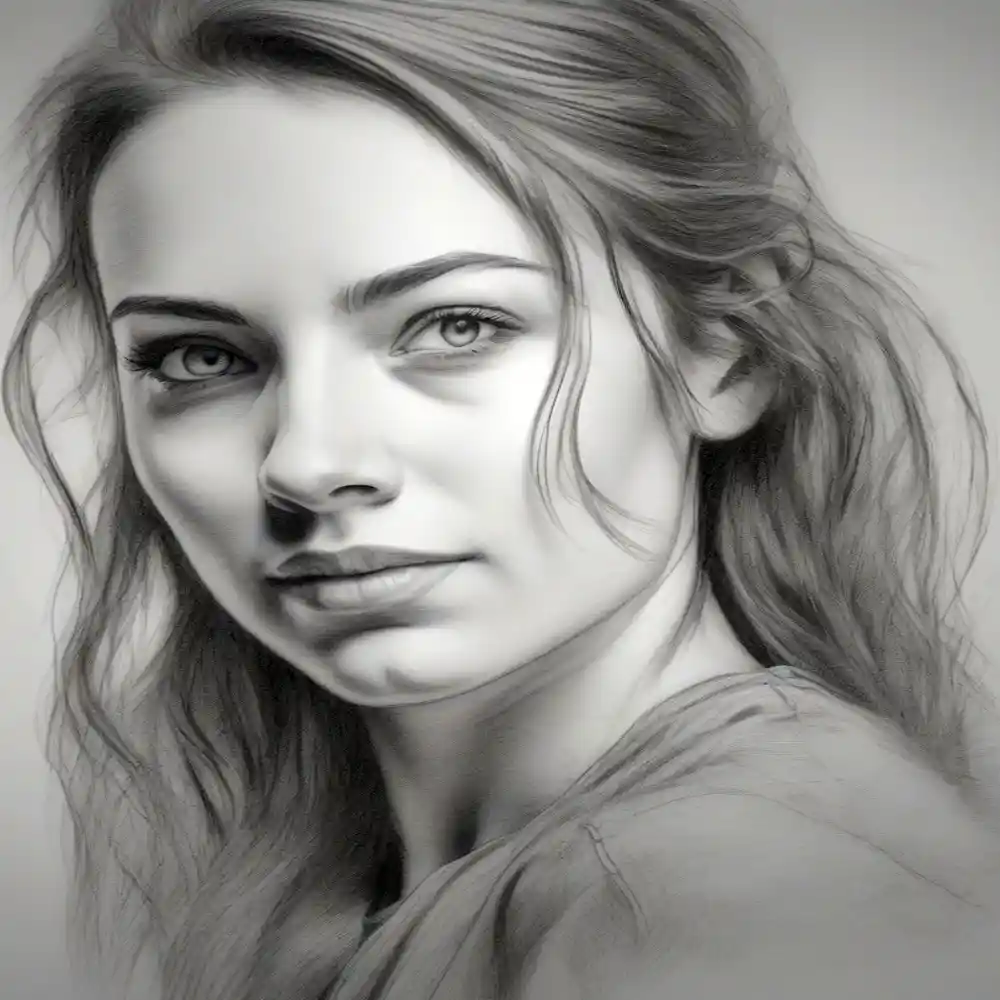 Realistic Woman Pencil Sketch-0037