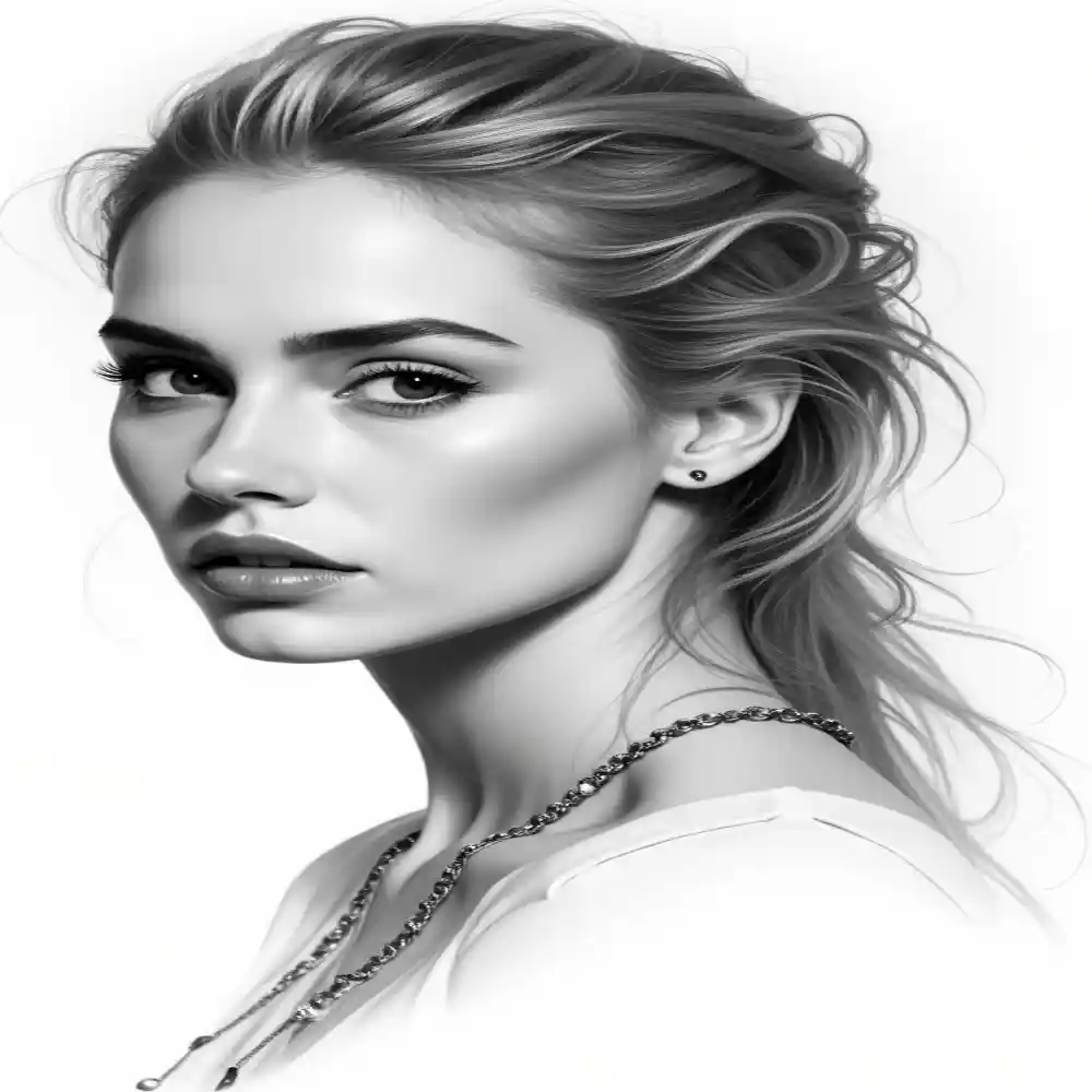 Realistic Woman Pencil Sketch-0048