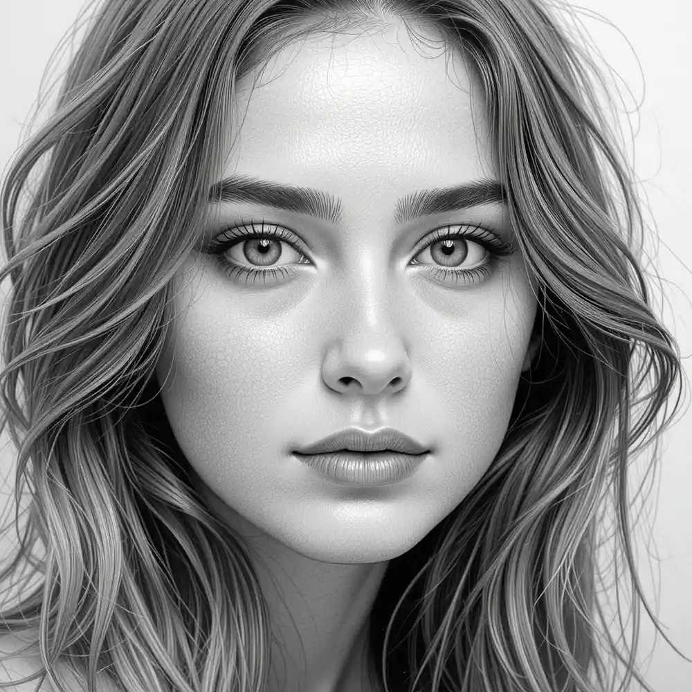 Realistic Woman Pencil Sketch-0049