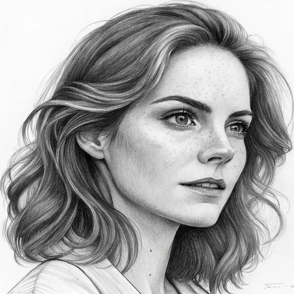 Realistic Woman Pencil Sketch-0050