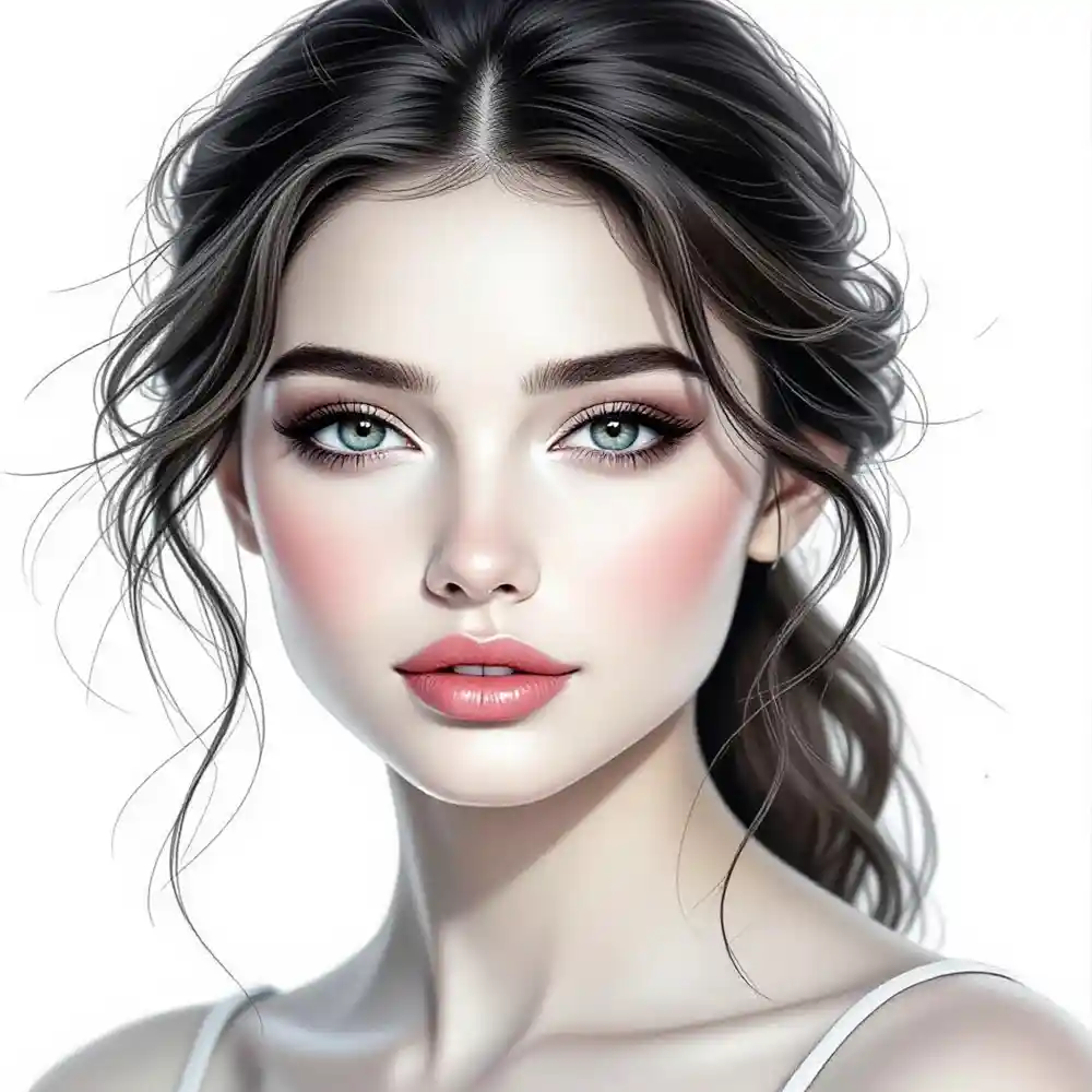 Realistic Woman Pencil Sketch-0051