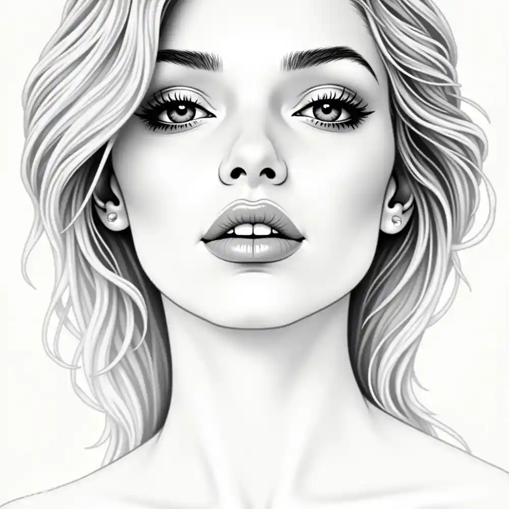 Realistic Woman Pencil Sketch-0052