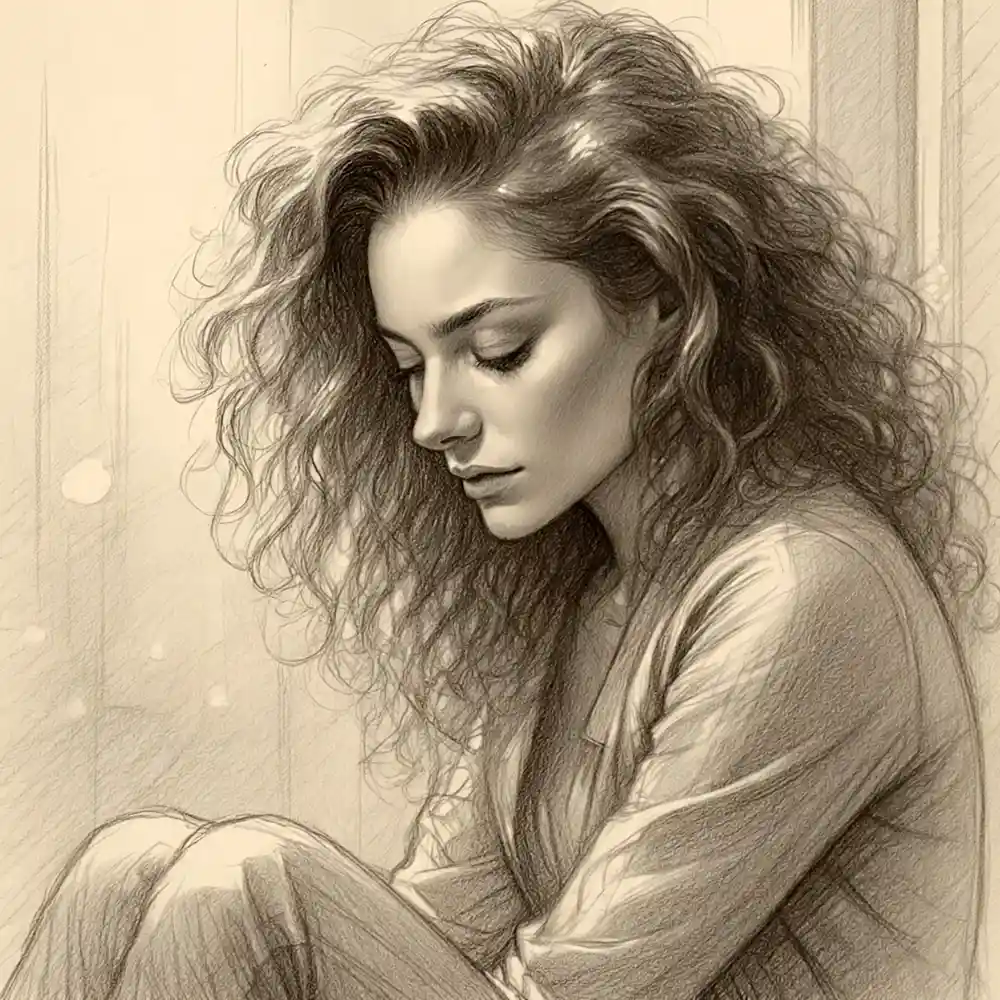 Realistic Woman Pencil Sketch-0053
