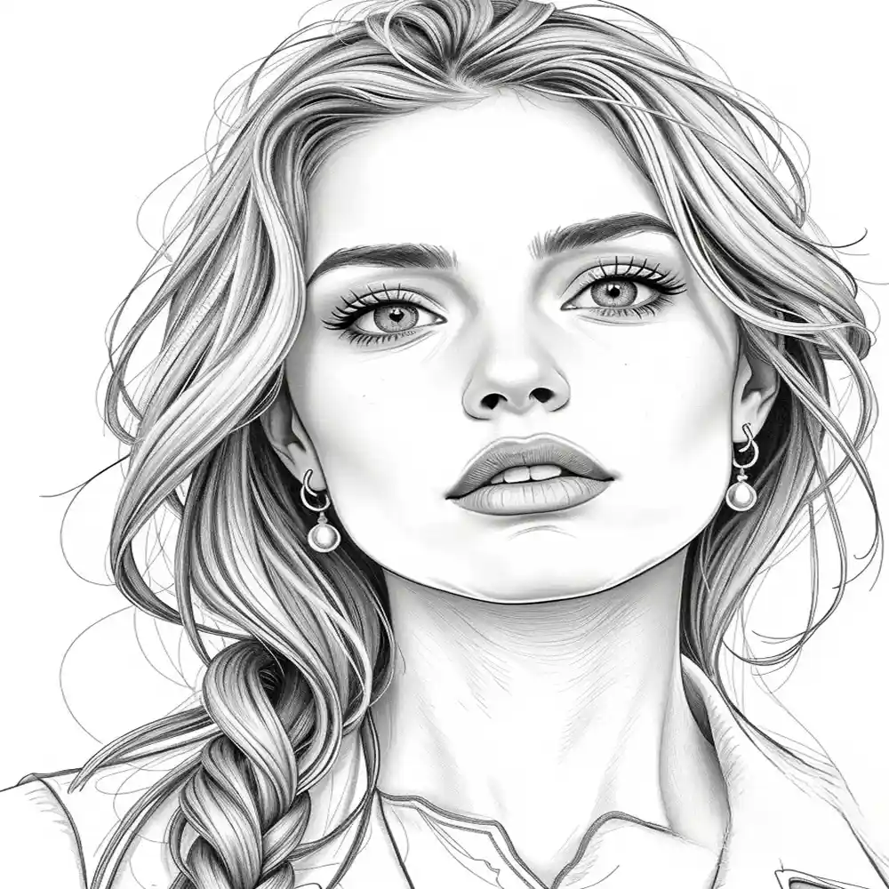 Realistic Woman Pencil Sketch-0059