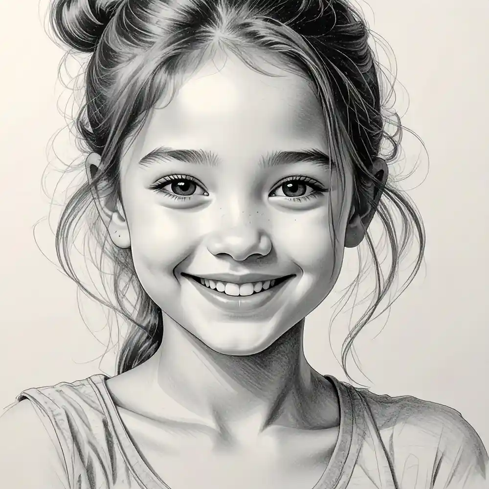 Realistic Woman Pencil Sketch-006