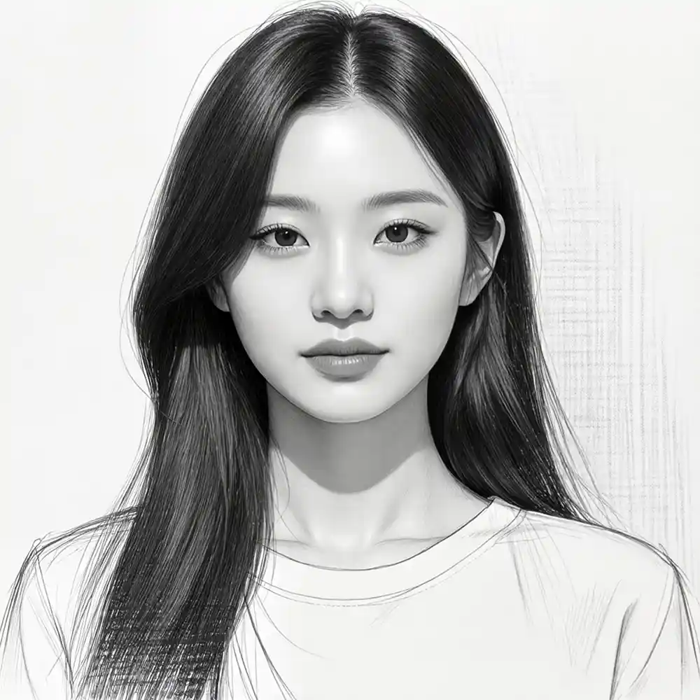 Realistic Woman Pencil Sketch-0060