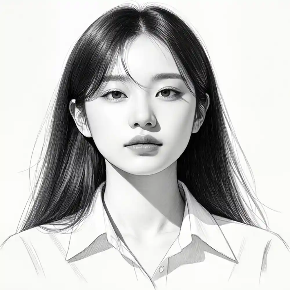 Realistic Woman Pencil Sketch-0061