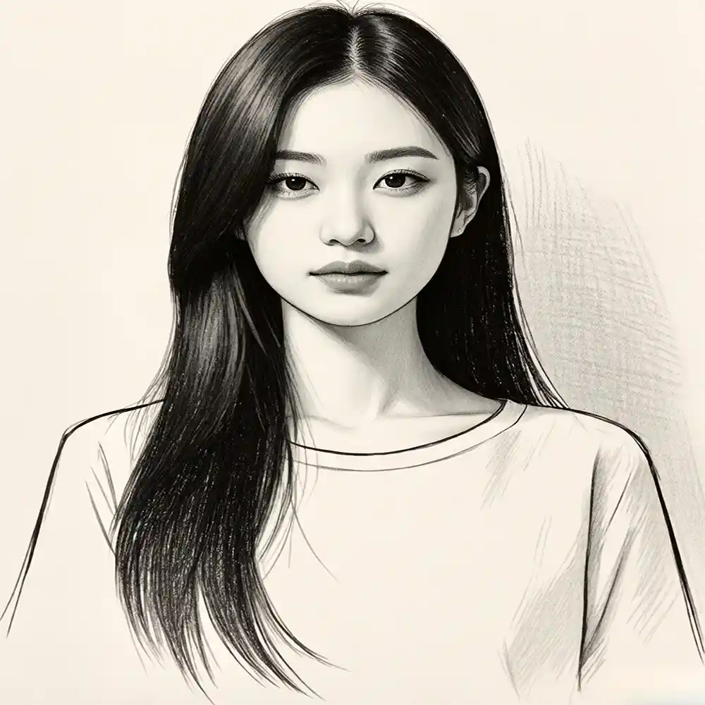 Realistic Woman Pencil Sketch-0067