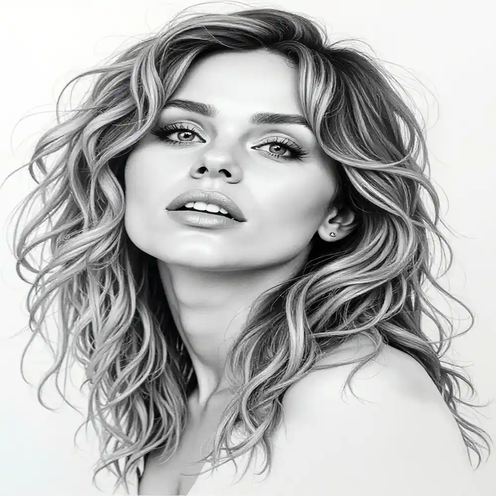Realistic Woman Pencil Sketch-0070