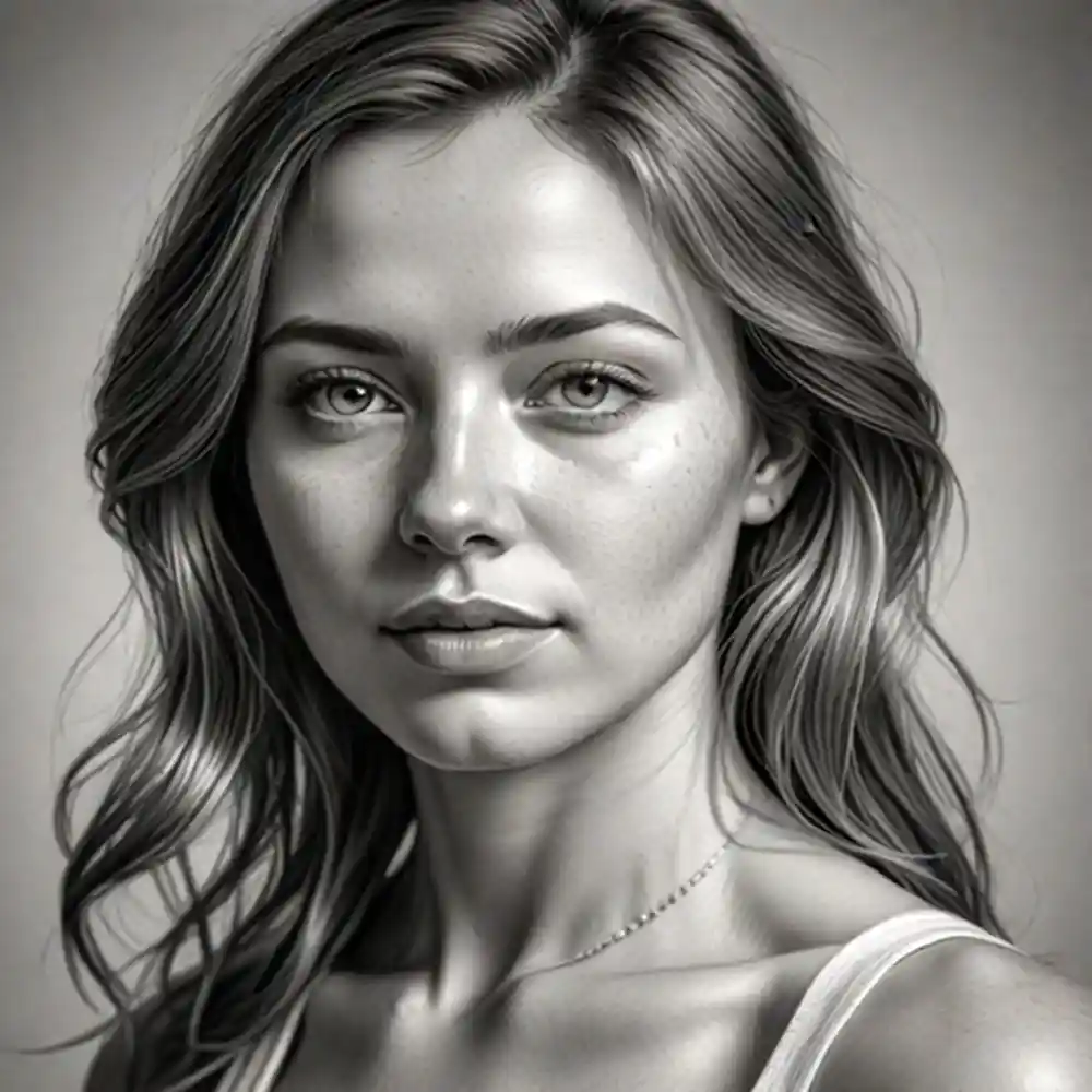 Realistic Woman Pencil Sketch-0092