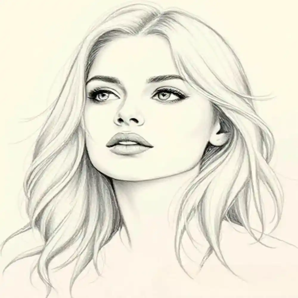 Realistic Woman Pencil Sketch-0098