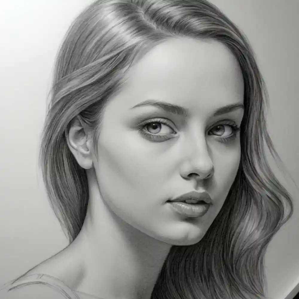 Realistic Woman Pencil Sketch-0104