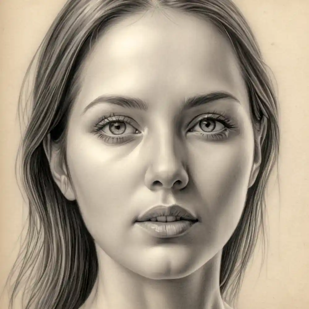 Realistic Woman Pencil Sketch-0108