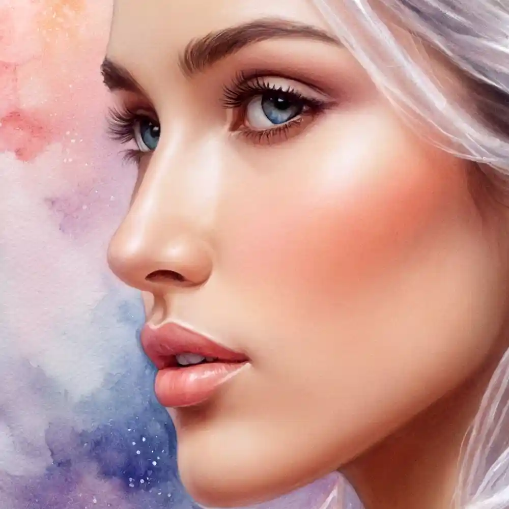 Half-Face Pencil Drawing Portrait Close-Up