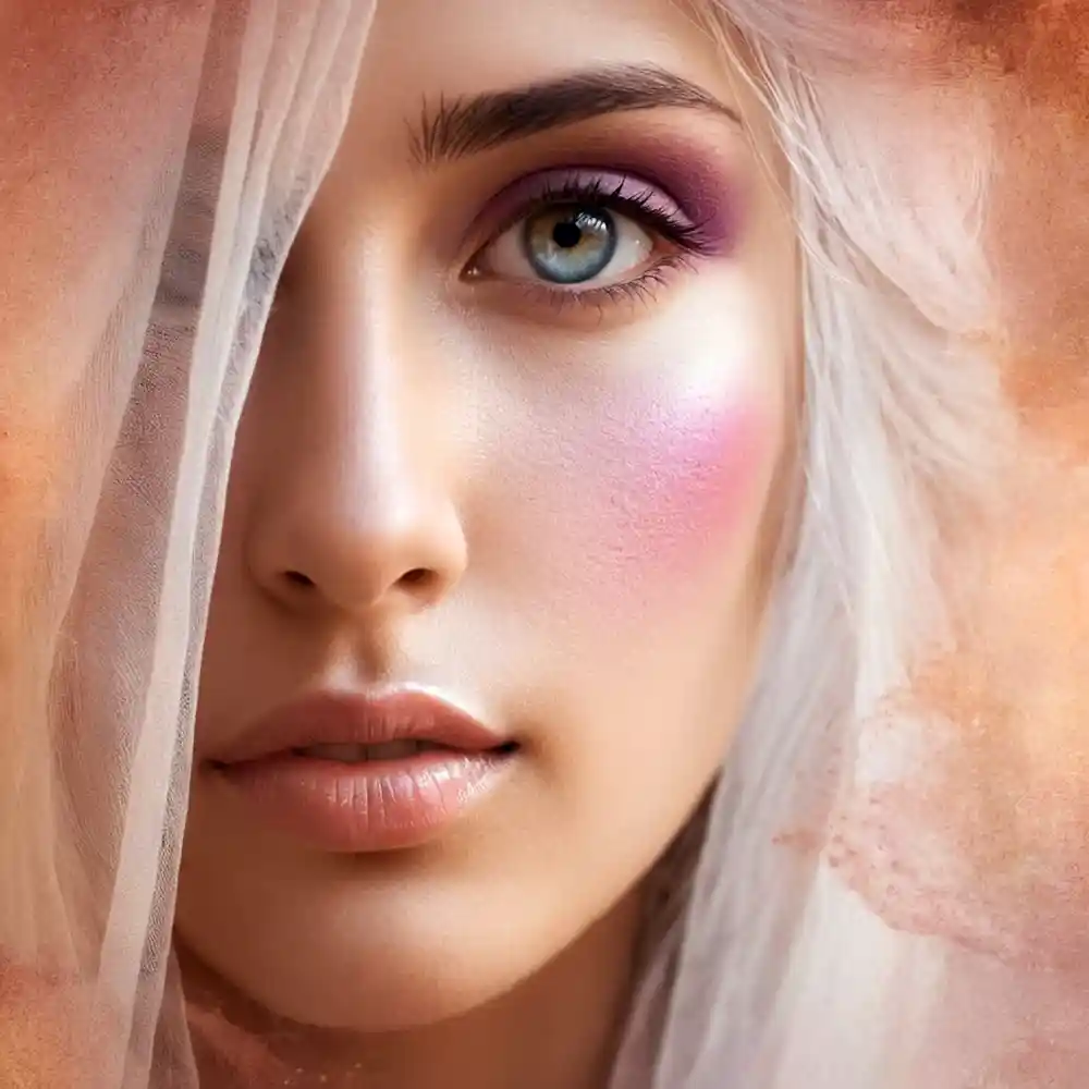 Half-Face Portrait Drawing With Textured Shading