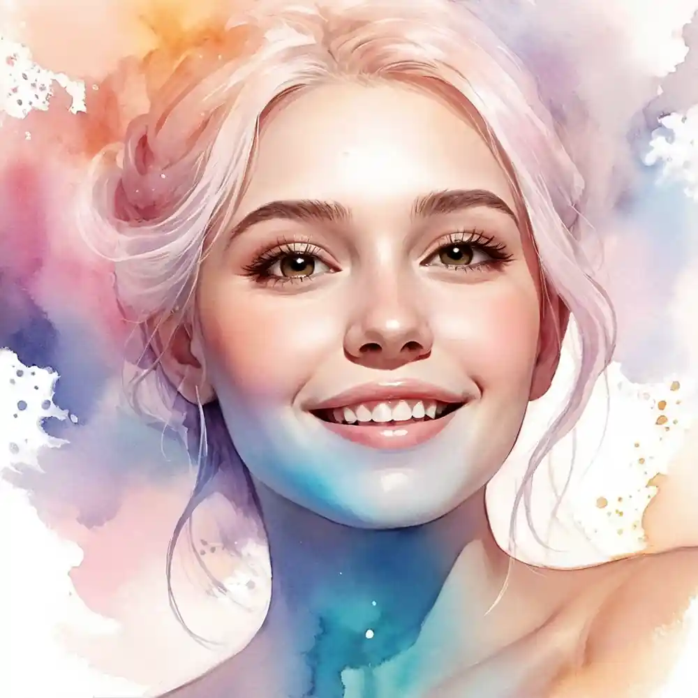 Smiling Portrait Sketch In Half-Face Drawing