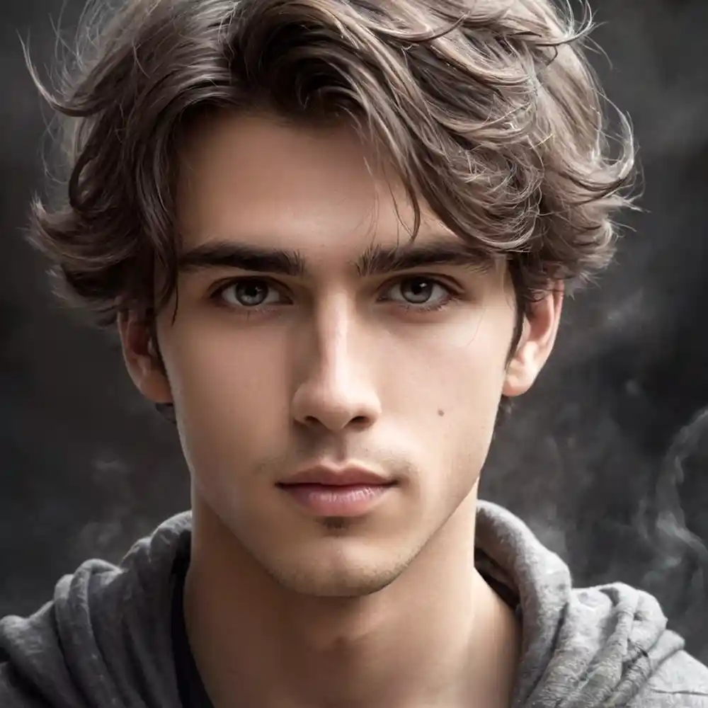 Black And White Sketch Portrait Young Man