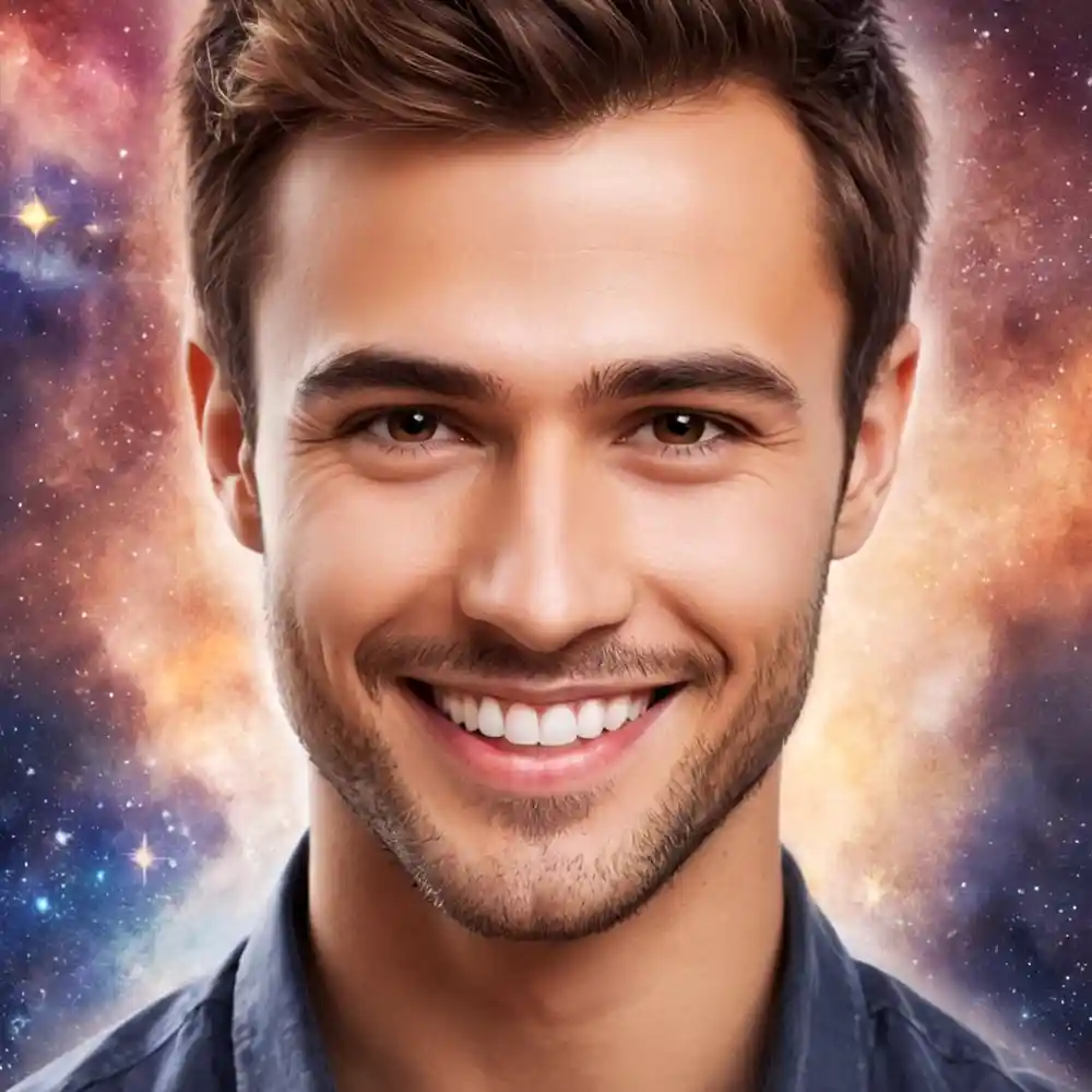 Portrait Sketch Half Face Smiling Male Figure