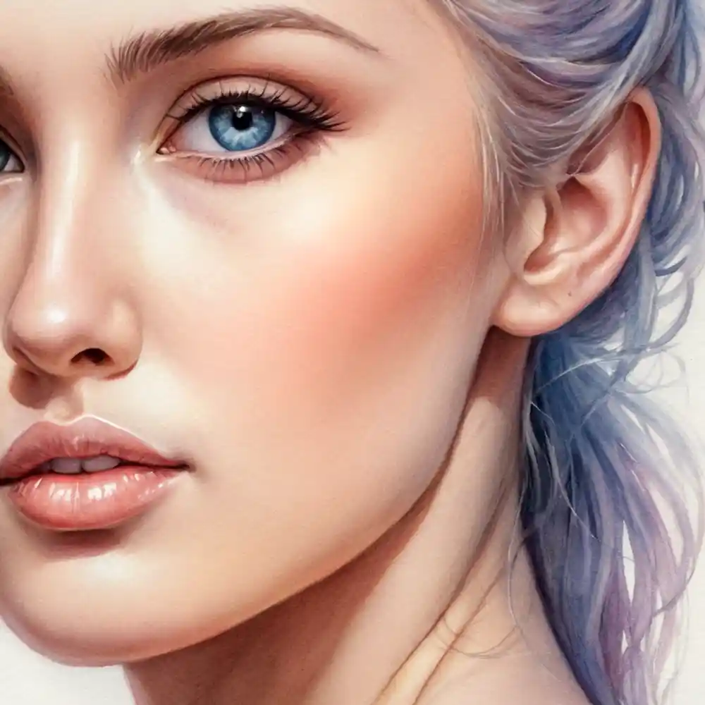 Pencil Art Portrait Close-Up Half Face Drawing